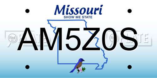 AM5Z0S Missouri License Plate