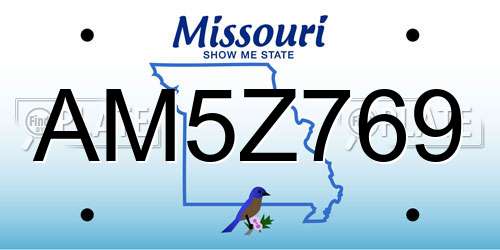 AM5Z769 Missouri License Plate