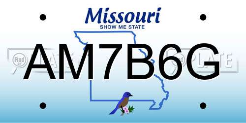 AM7B6G Missouri License Plate