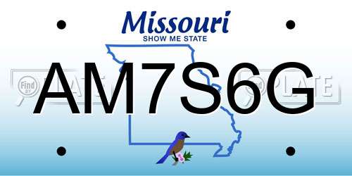 AM7S6G Missouri License Plate