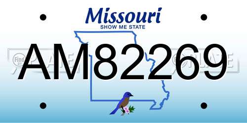 AM82269 Missouri License Plate