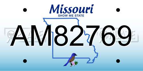 AM82769 Missouri License Plate