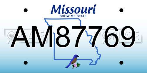 AM87769 Missouri License Plate