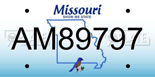 AM89797 Missouri License Plate