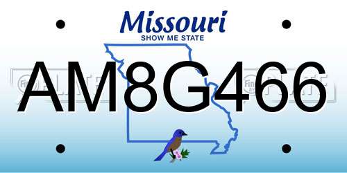 AM8G466 Missouri License Plate