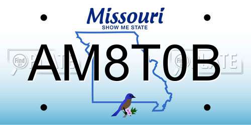 AM8T0B Missouri License Plate