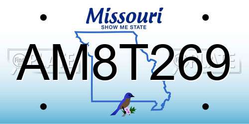AM8T269 Missouri License Plate