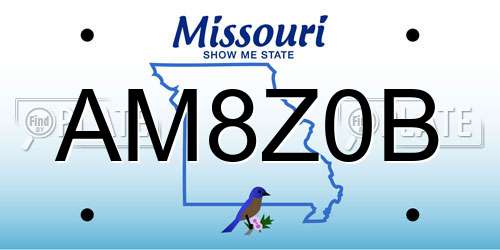 AM8Z0B Missouri License Plate