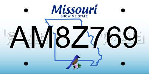 AM8Z769 Missouri License Plate