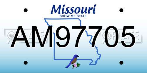 AM97705 Missouri License Plate