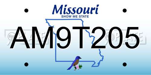 AM9T205 Missouri License Plate
