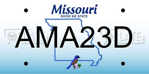 AMA23D Missouri License Plate