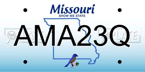 AMA23Q Missouri License Plate