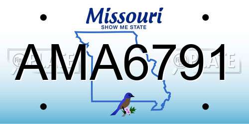 AMA6791 Missouri License Plate