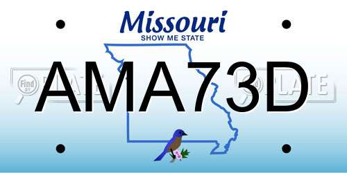 AMA73D Missouri License Plate