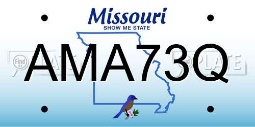 AMA73Q Missouri License Plate