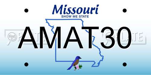 AMAT30 Missouri License Plate