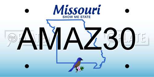 AMAZ30 Missouri License Plate