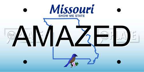 AMAZED Missouri License Plate