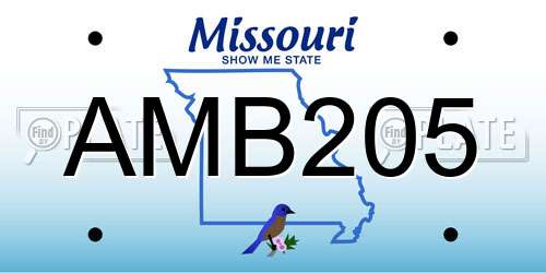 AMB205 Missouri License Plate