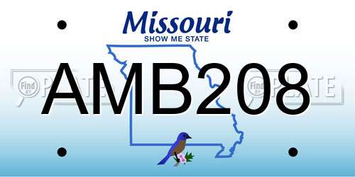 AMB208 Missouri License Plate