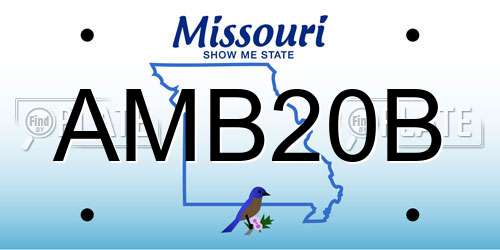 AMB20B Missouri License Plate