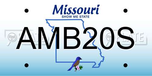 AMB20S Missouri License Plate