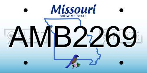 AMB2269 Missouri License Plate