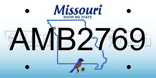 AMB2769 Missouri License Plate