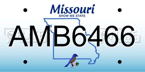 AMB6466 Missouri License Plate