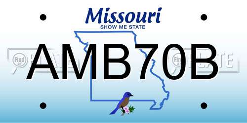 AMB70B Missouri License Plate