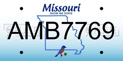AMB7769 Missouri License Plate