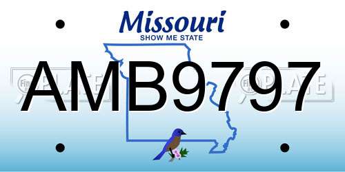 AMB9797 Missouri License Plate