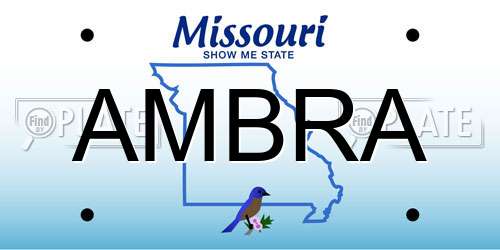 AMBRA Missouri License Plate