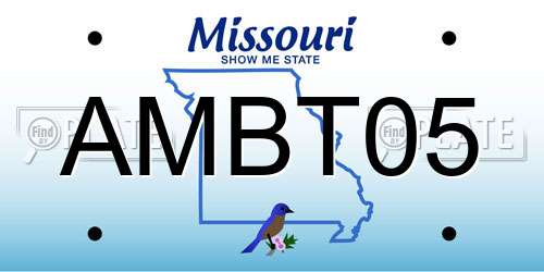 AMBT05 Missouri License Plate