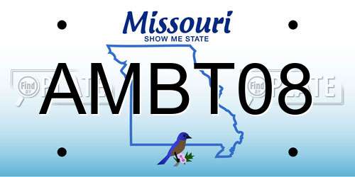 AMBT08 Missouri License Plate