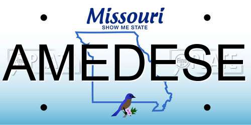 AMEDESE Missouri License Plate
