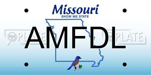 AMFDL Missouri License Plate