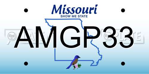 AMGP33 Missouri License Plate