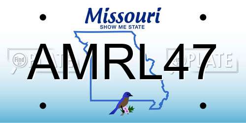 AMRL47 Missouri License Plate