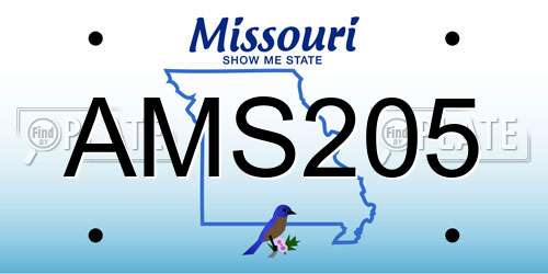AMS205 Missouri License Plate
