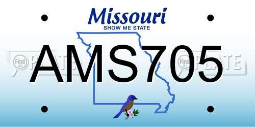 AMS705 Missouri License Plate