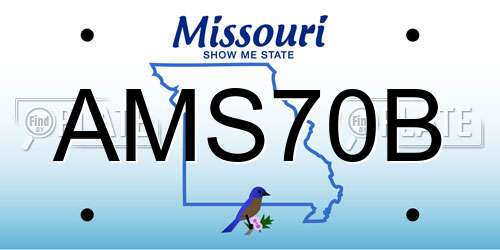AMS70B Missouri License Plate