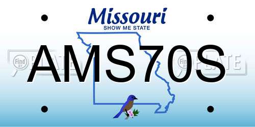 AMS70S Missouri License Plate