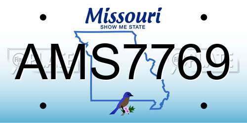 AMS7769 Missouri License Plate
