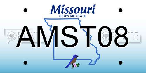 AMST08 Missouri License Plate