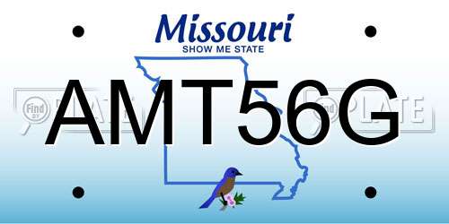 AMT56G Missouri License Plate