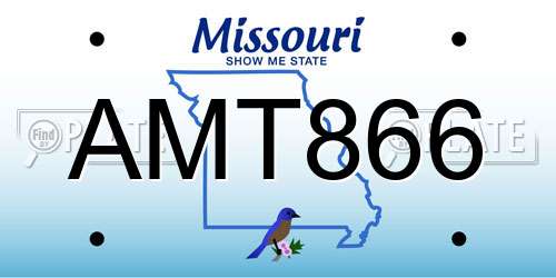 AMT866 Missouri License Plate