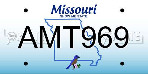 AMT969 Missouri License Plate