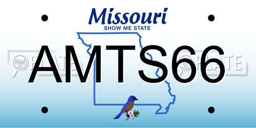 AMTS66 Missouri License Plate